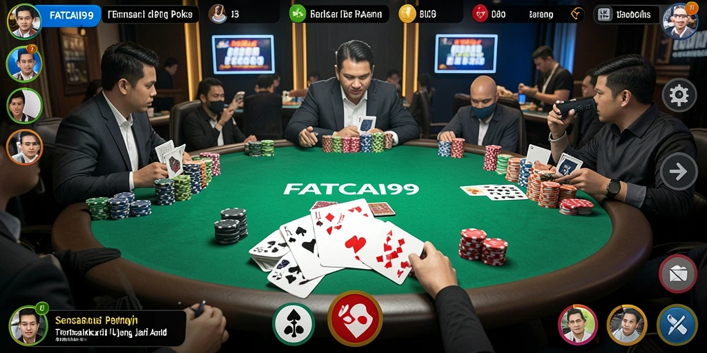 Gameplay seru Poker di FATCAI99 dengan momen mendebarkan.