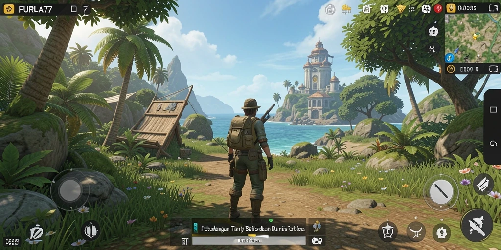 Screenshot FURLA77 menampilkan gameplay seru di dunia terbuka.