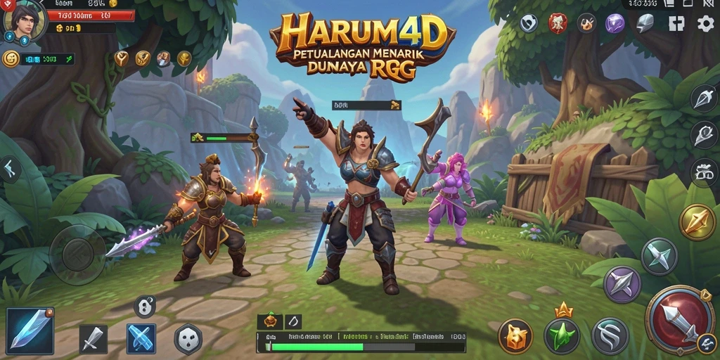 Tangkapan layar menampilkan aksi seru dalam permainan RPG HARUM4D.