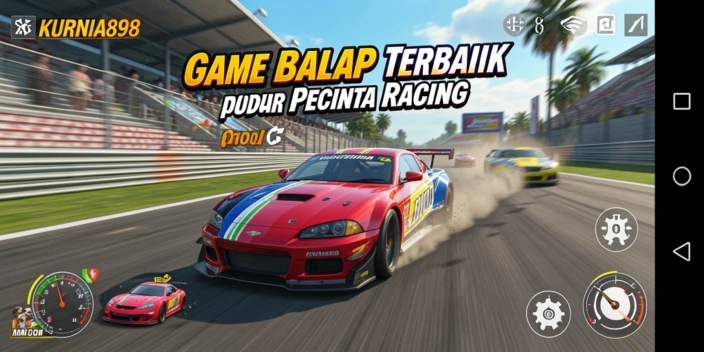 Gameplay balapan mendebarkan di KURNIA898 dengan berbagai kendaraan.