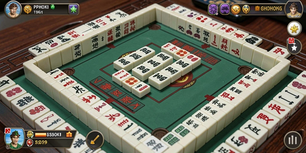 Screenshot gameplay PPHOKI menampilkan aksi seru Mahjong.