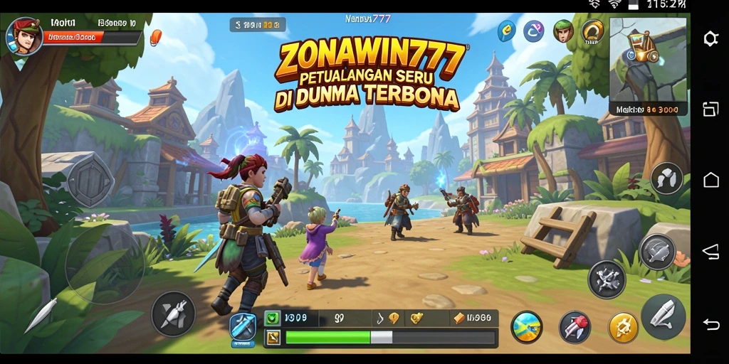 Tangkapan layar menunjukkan aksi seru dalam dunia terbuka ZONAWIN777.